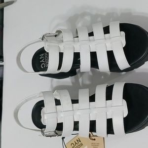 Madden NYC White Strappy Fisherman Sandals  - 8